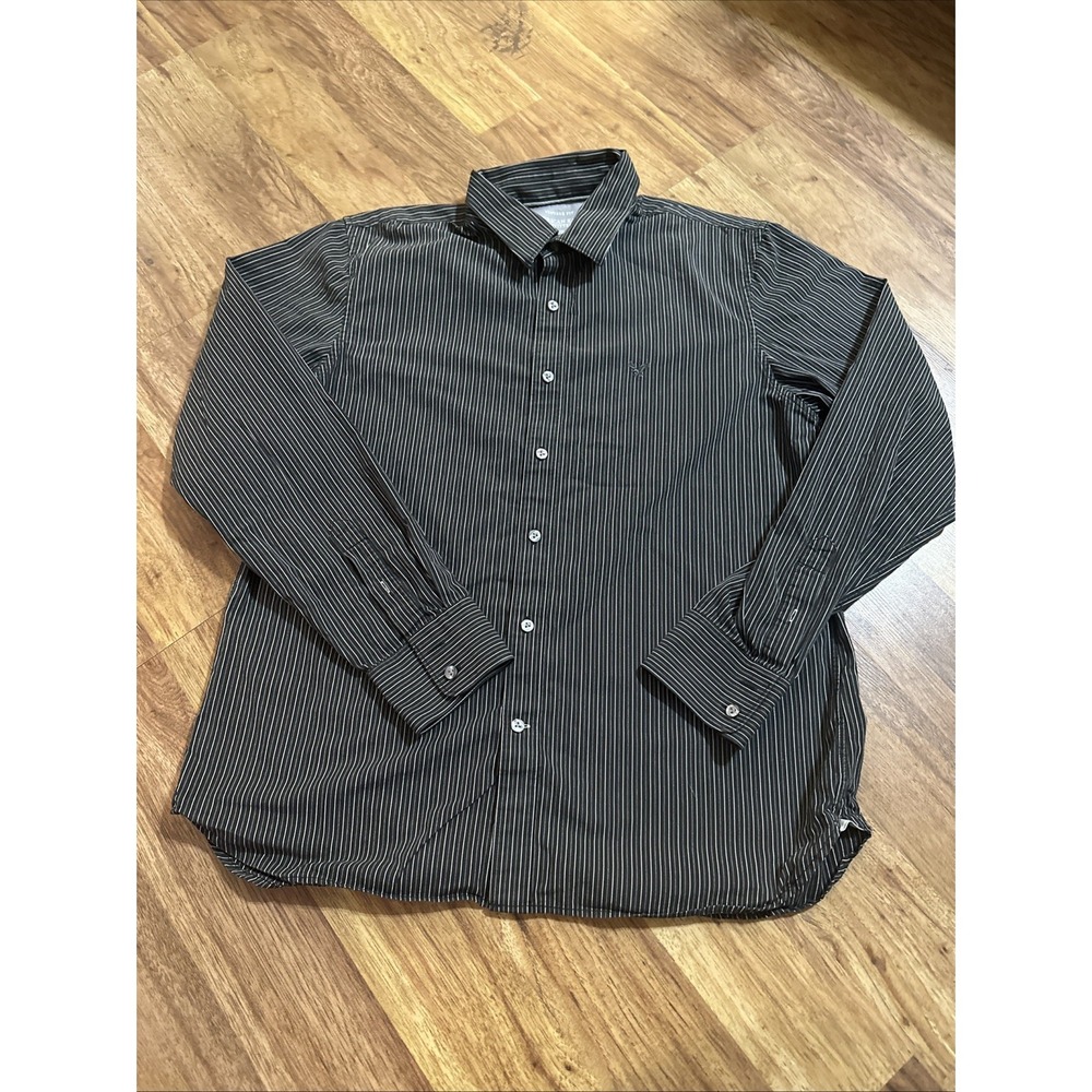 American Eagle Shirt Mens L Vintage Fit Black Striped